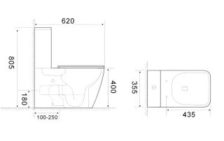 Унитаз напольный Ceruttispa Manlio Tornado CT10618 безободковый со смывом торнадо белый